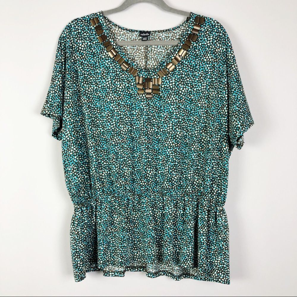 Rafaella Turquoise & Brown Top